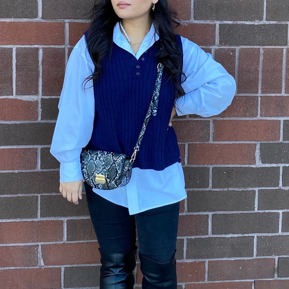 Navy sweater vest